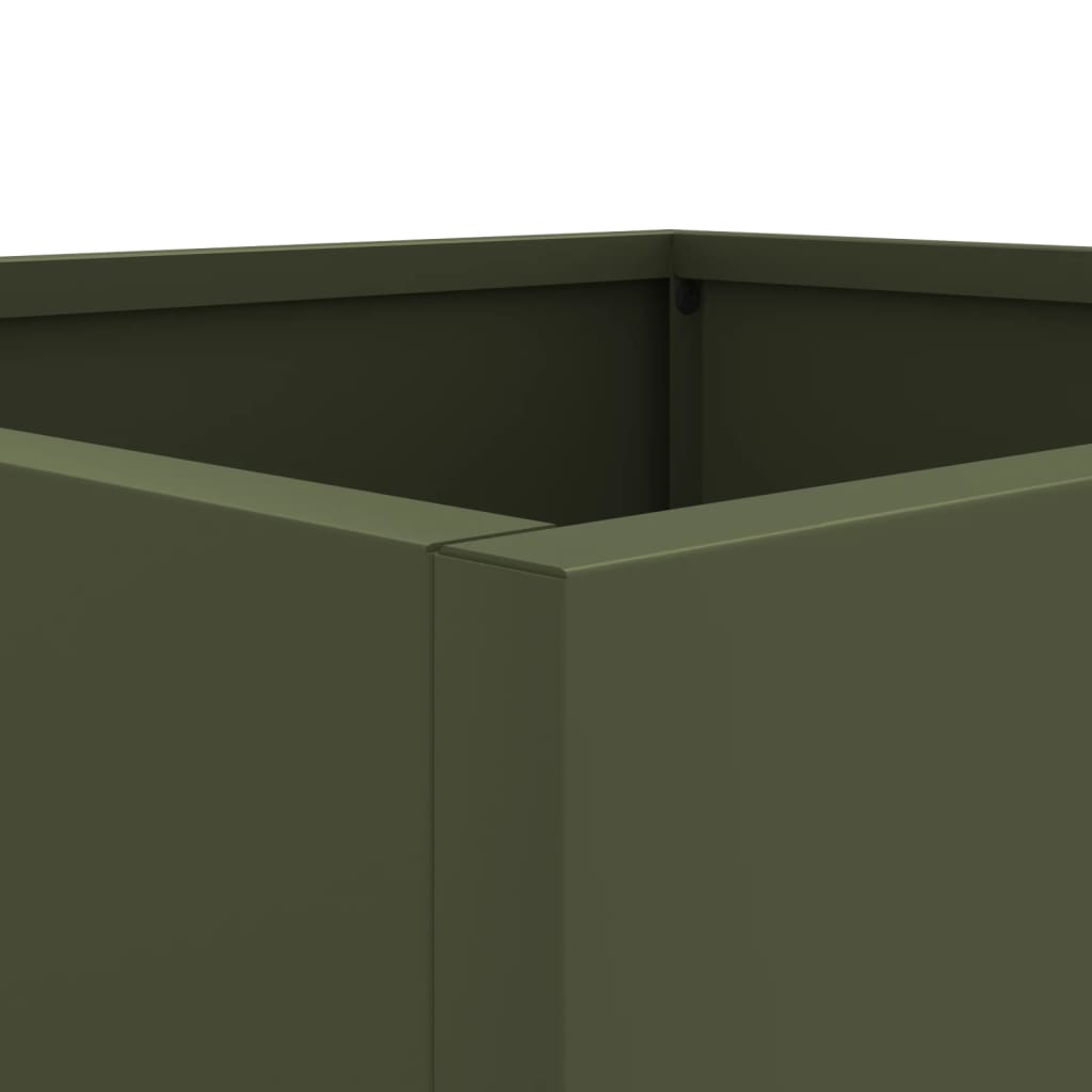 Planters 2 Pcs Olive Green 49 X 47 X 46 Cm Steel