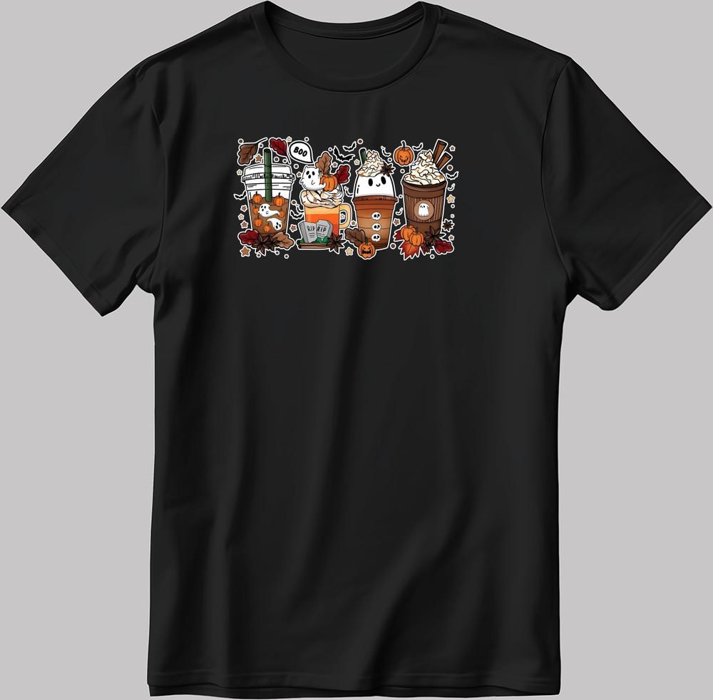 

Хэллоуин Скелет Кофейные чашки Ужас Короткий рукав Мужская / Женская футболка E105 3XL