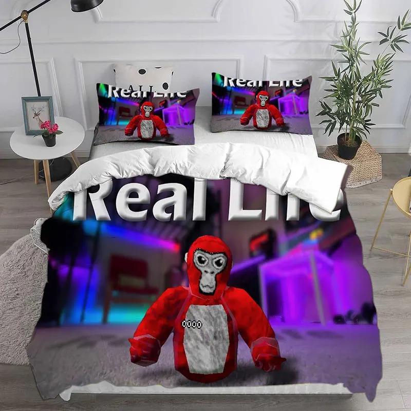 Gorilla Label Bedding Set Bedding -Cartoon Game Duvet Cover Pillowcase Single  Double Person Large Size Youth Bedroom Decoration