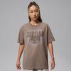 T Shirts Women's Light Mocha Gray Brown Crew Neck Moderate