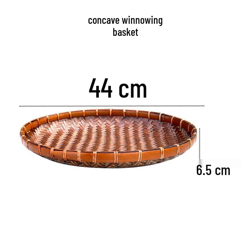 Handmade Retro Round Bamboo Basket: Multi-Purpose Storage, Winnowing Sieve, and Fruit Plate