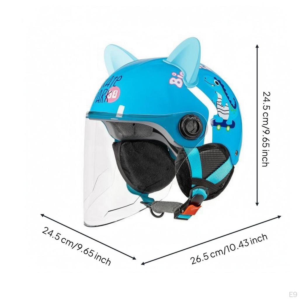 Children's CatEar Helmet Hard FastRelease Buckle Child Gear Dinosaur Wht Clear