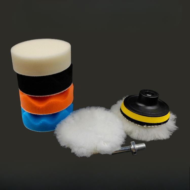 5Pcs/set Car Waxing Beauty Polishing Disc Wool Polishing Wheel Self-adhesive Pad Sponge Ball Polishing Machine Waxing Sponge Disc