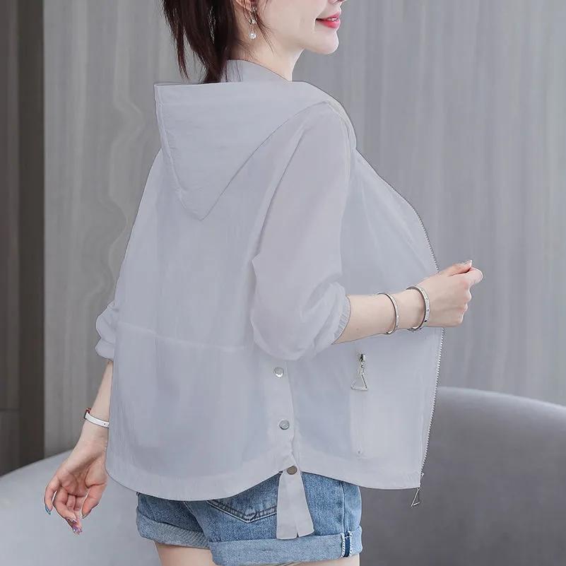 Summer Short Breathable Sun Protection Clothing 2026 New Women Loose Trench Coat Anti-ultraviolet Cardigan Windbreaker Jacket