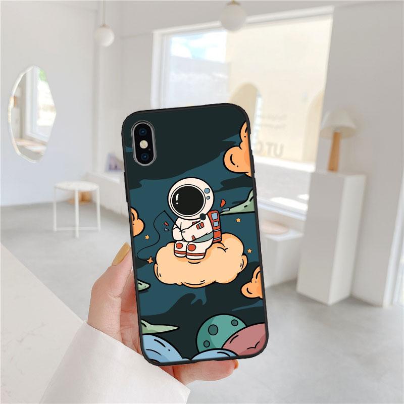 CJ12 Astronaut Space Moon Case for Samsung Galaxy M06 M15 M16 M35 M55 M56 A36 A42 A50 A50S A51 A52 A32 A33 A05 A05S A06 A16 A20