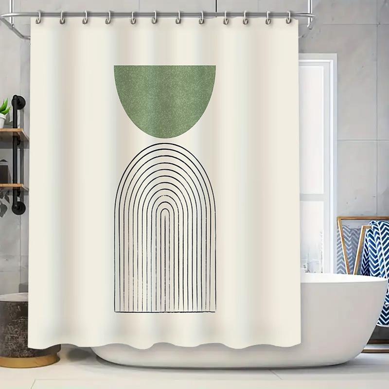 

Boho Shower Curtain Modern Abstract Art Nature Landscape Bathroom Decor Set Waterproof Fabric W60H190(CM)-1 Pcs