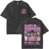 Women Washed Vintage Movie Kpop Demon Hunters Rumi Mira Zoey T-shirt Women Clothing Oversized Short Sleeve T Shirt