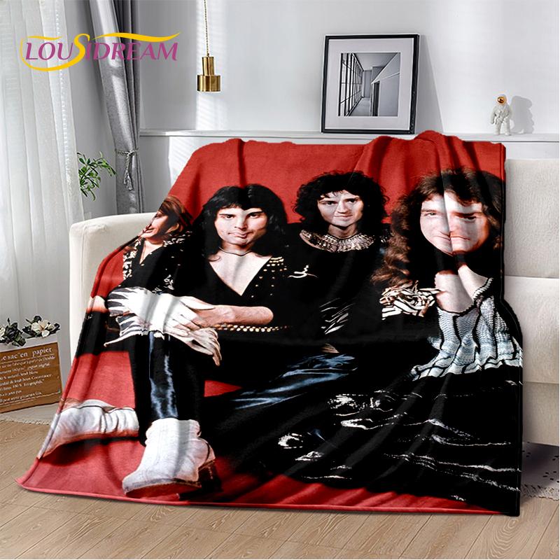 2025 Classics Queen-Rock-Band Freddie Blanket,Soft Throw Blanket for Home Bedroom Bed Sofa Picnic Travel Office Cover Gifts Kids