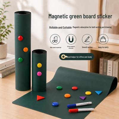 Adesivo Magnetico Verde per Disegno per Bambini - Adesivo Murale Lavagna Bianca/Lavagna Nera, Personalizzabile.