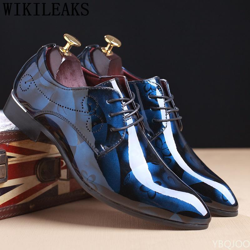 Fashion Office Men Dress Shoes Floral Pattern Men Formal Shoes Leather Luxury Fashion Groom Wedding Shoes Men Oxford Shoes Dress 37-50