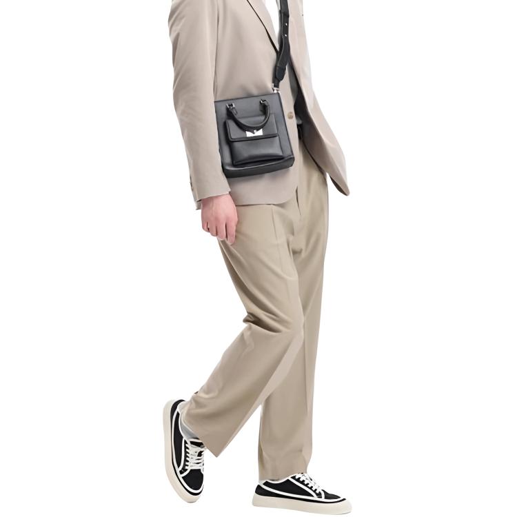 UNIQLO Solid Color Business Zipper Wide Leg Casual Pants Unisex bottoms Dark-Beige 462197-32