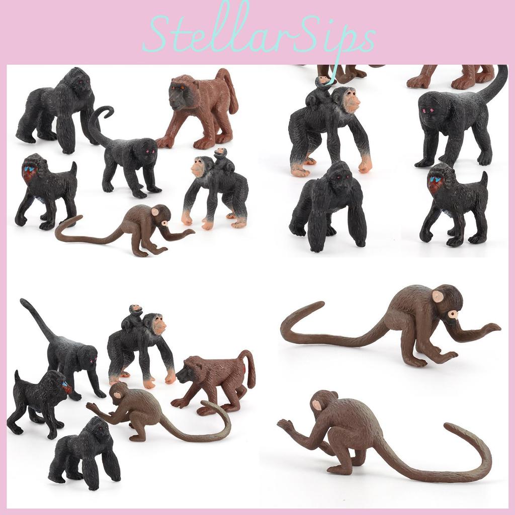 Adorable Pvc Mini Monkey Squirrel Gorilla Model Cute Collectible Figurine Perfect For Kids And Adults