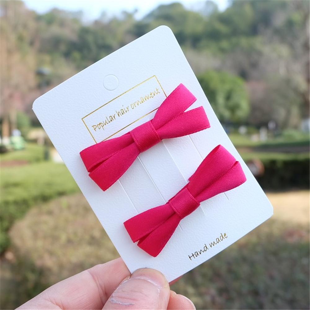 2Pcs/Set Hair Bow Clips For Girls Baby Kawii Barrettes Cute Haar Accessoires Kids Colored Ribbon Hairpins Children Hairgrip Hot