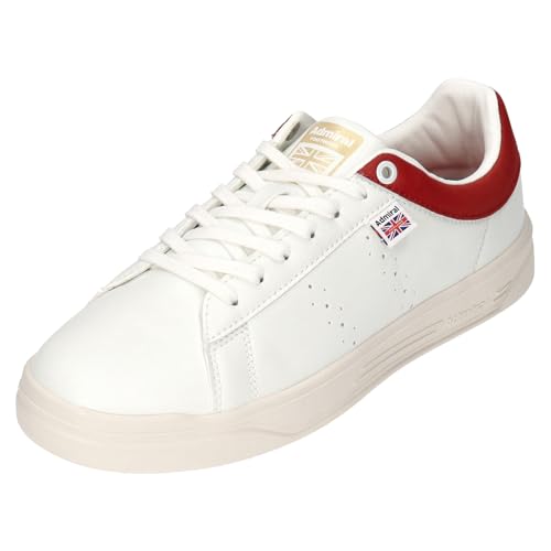 Admiral CAMBRIDGE AD828 Sneakers, Unisex, White/Red, Size 24.0cm