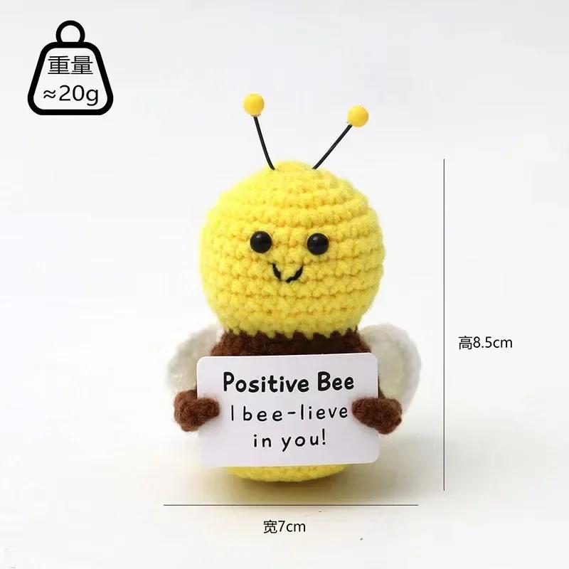 Sales Handmade Knitted Crochet Doll Pocket Hug Positive Energy Plush Toy - Funny Emotional Avocado Bee Turtle Duck