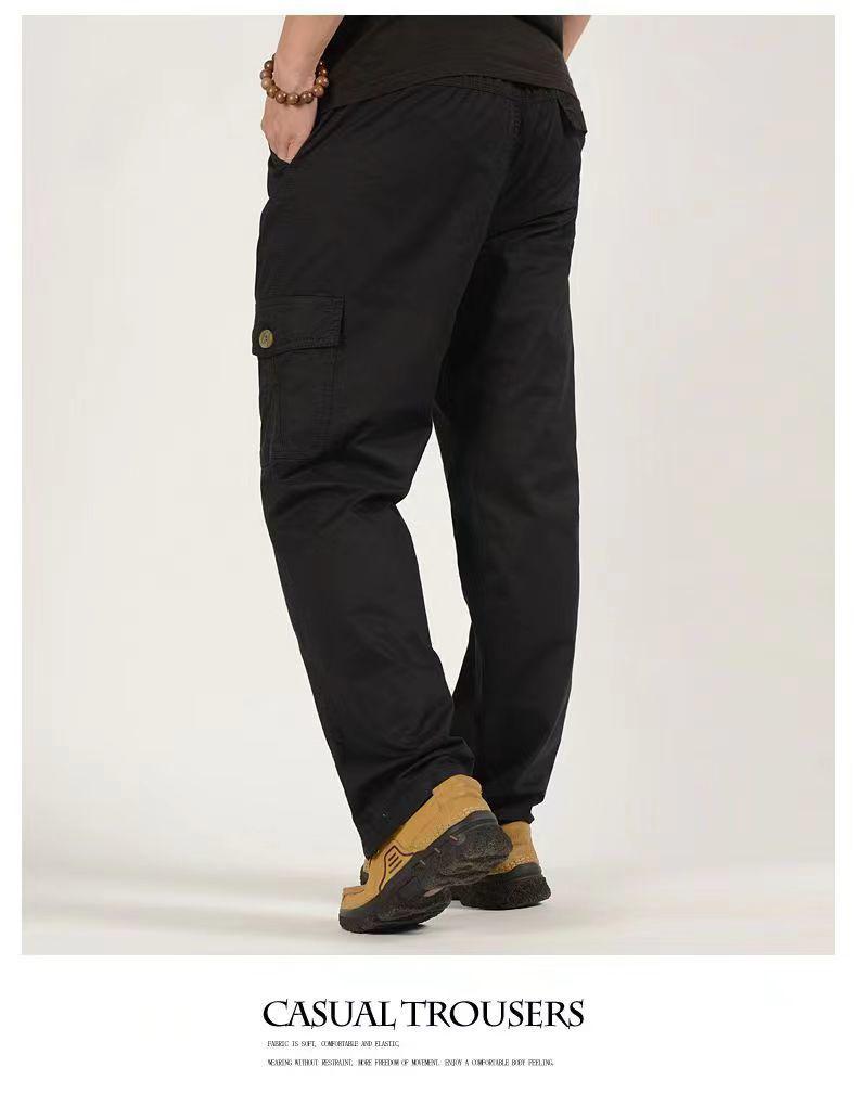 Men's Winter Thick Fleece Cotton Pants for Middle-Aged & Elderly