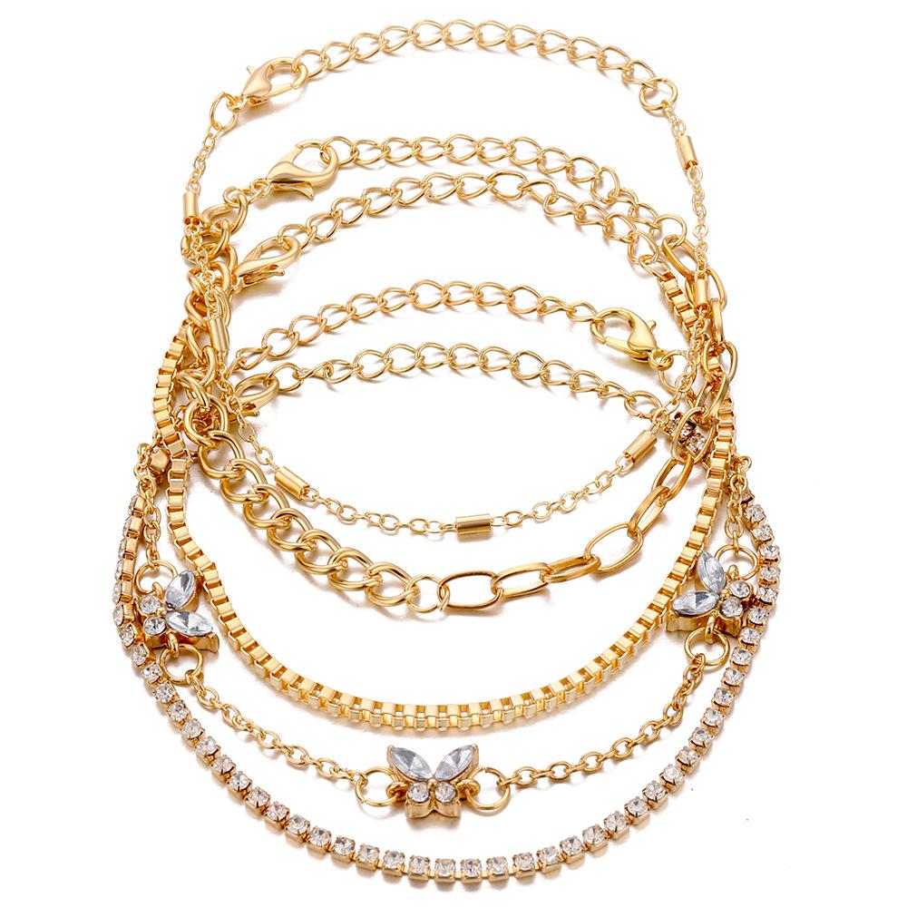 Retro Thick Chain Bracelet Set - Retro Bracelets - Women's Hand Chain Set