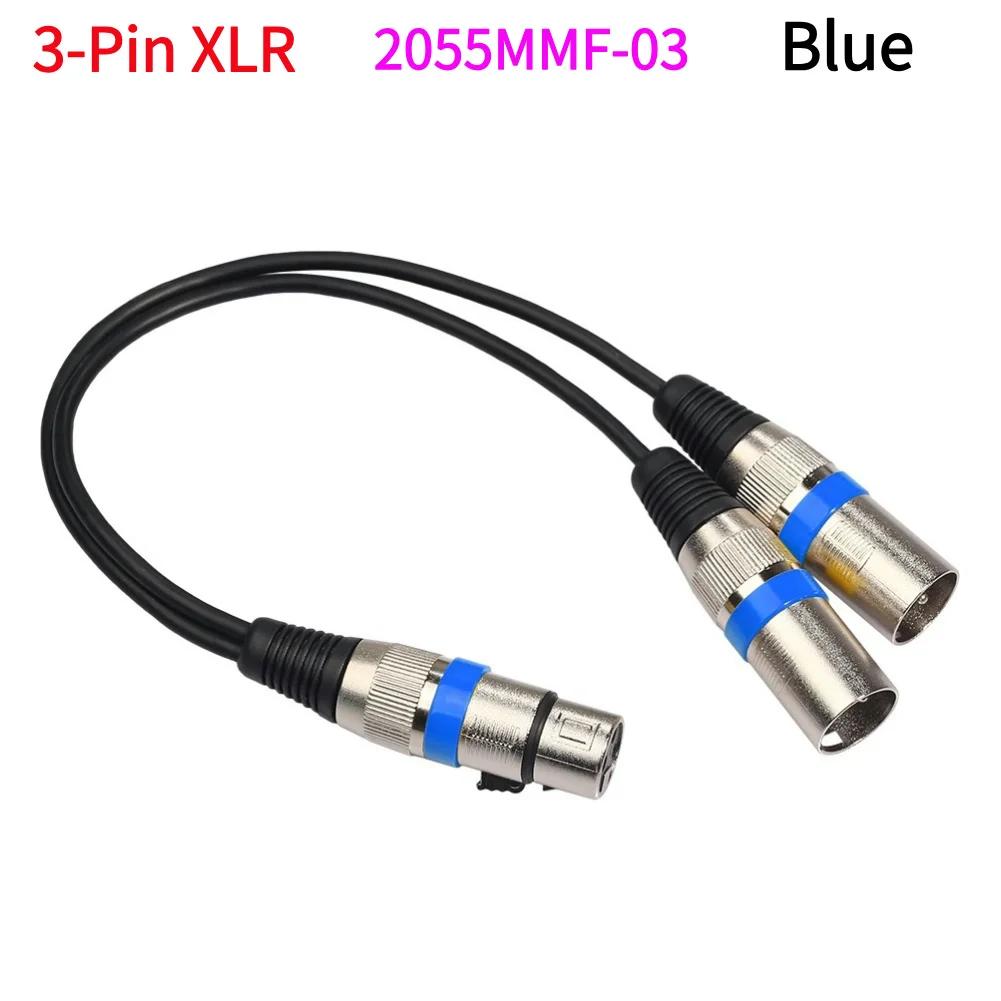 3 Pin XLR Female To Dual XLR Male Cable 50cm 3-Pin XLR Cable Noise Reduction Accessories for Amplifier Mic Speaker