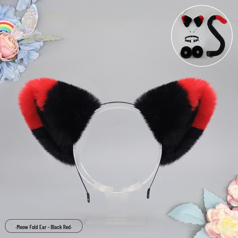 Handmade Plush Cat Girl Maid Fox Beast Ear Headband Hair Accessory