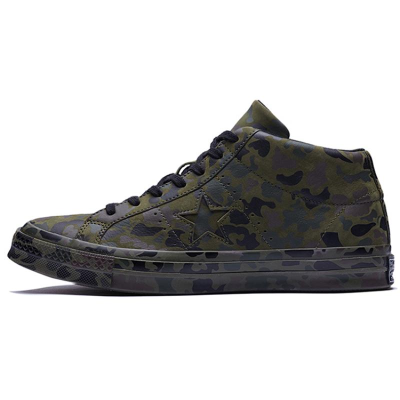 

Кеди Converse One Star Retro Mid Tops для скейтбордингу Унісекс Камуфляжно-зелені 37