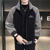 2026 Autumn and Winter New Velvet Thickened Men's Stand-up Collar Jacket Korean Version Splicing Casual Corduroy Jacket Men