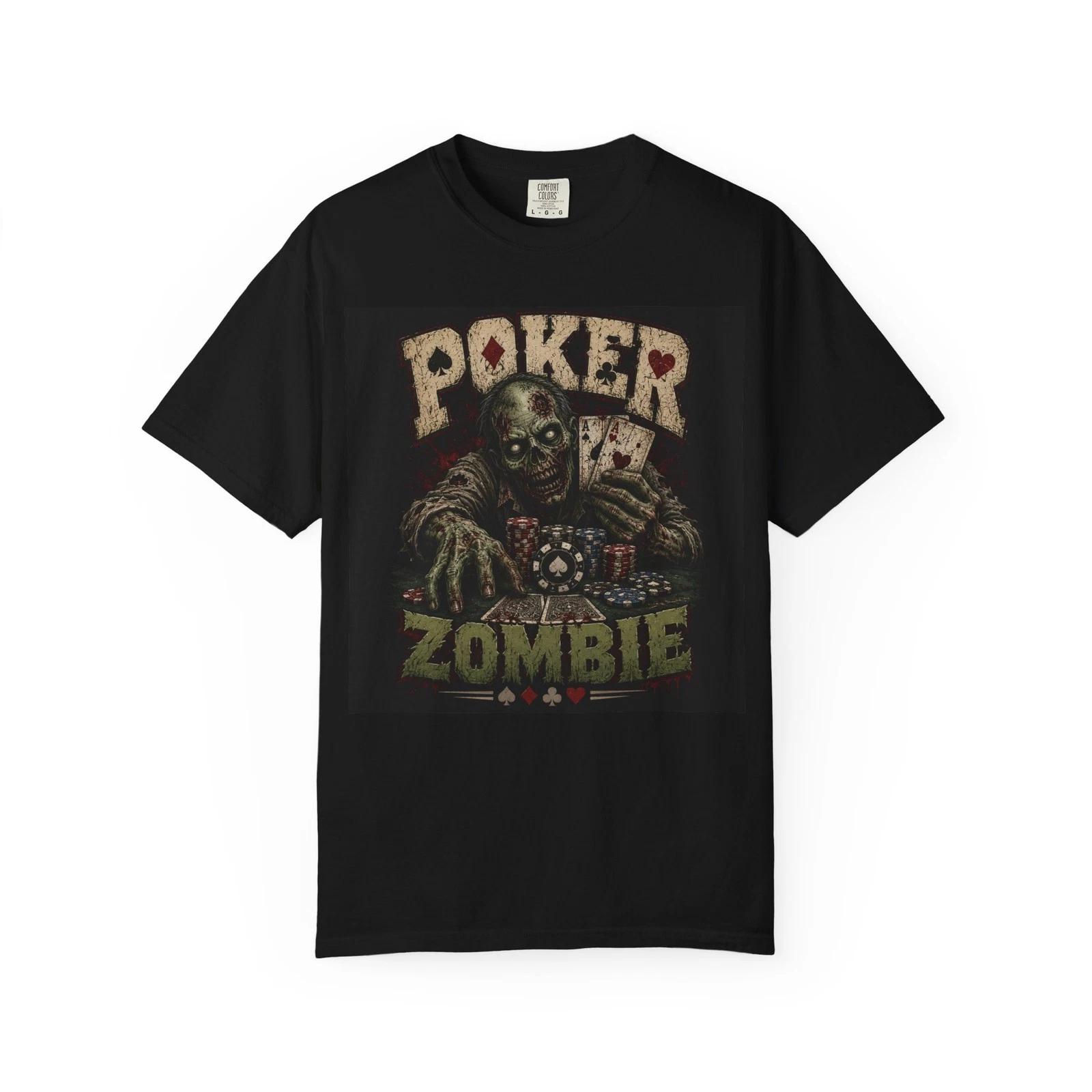 Poker Zombie T-shirt | Horror Casino Graphic Tee XL