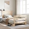 VidaXL Bed Frames and Headboard 100x200 Cm Solid Pine Wood, Bed, Bedroom Furniture, Wooden Bed, Single Bed, 3281557