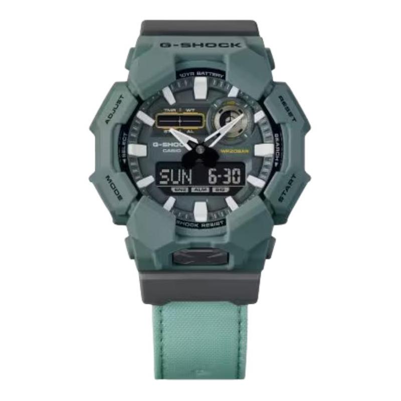 

CASIO GA-010 series 200 meters waterproof Quartz canvas strap same style for men and women gray dial GA-010CE-2AJF сірий колір