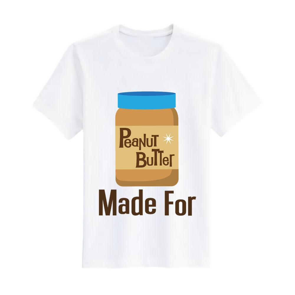 new Top Unisexs tshirt kawaii made for each other couples peanut butter t shir anime shirt graphic retro print Fashion