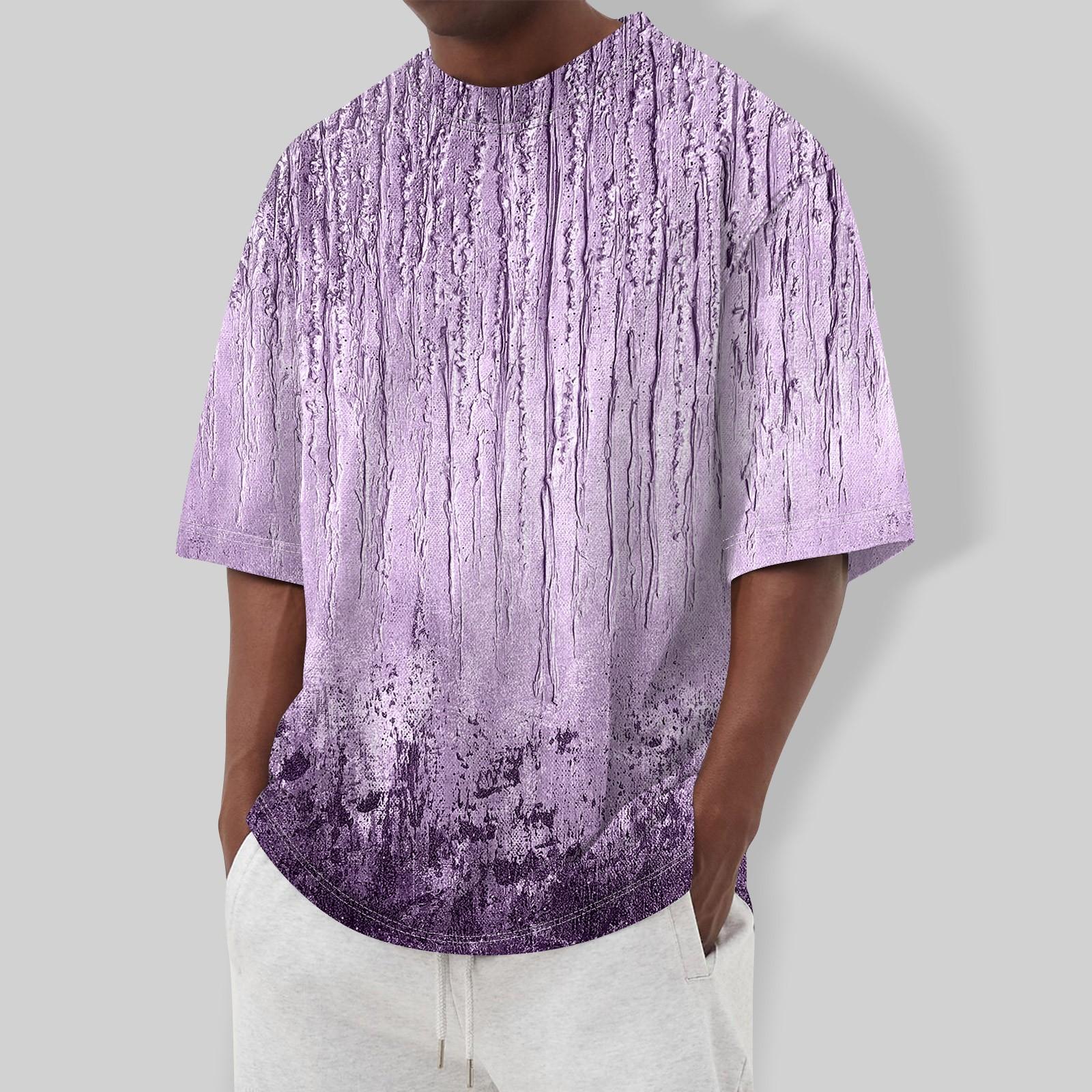 

Летняя мужская популярная футболка с круглым вырезом и коротким рукавом с принтом XL фиолетовый