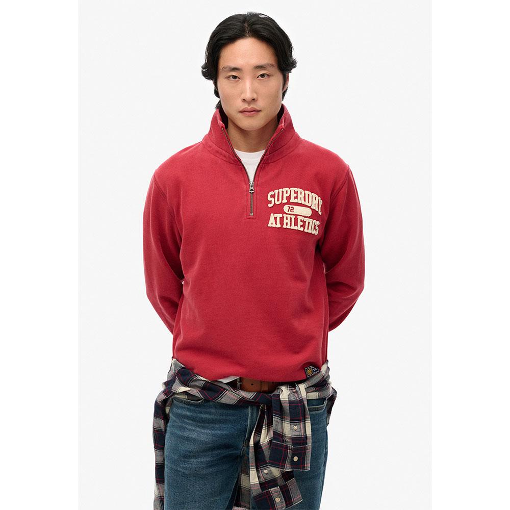 Superdry Herren Rot Pullover 1/2 Reißverschluss Vintage Athletic - Bild 3