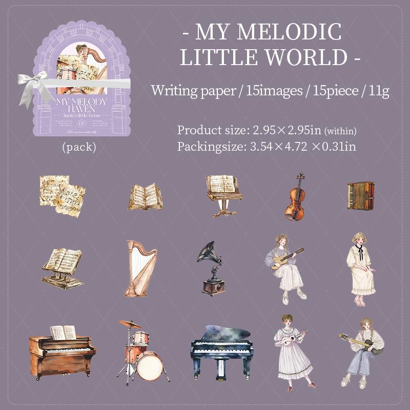 

15 шт./пакет Набор наклеек Серия Дом Теплая гостиная Музыкальные инструменты Выпечка Ручной аккаунт Сад Домашние наклейки DIY Украшение