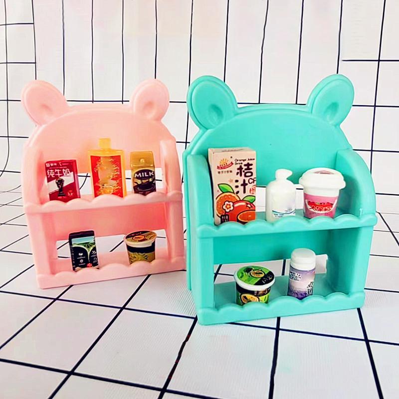 1/12 Dollhouse Miniature Display Shelf Model Dolls House Dining Table Storage Rack Model Toys Doll House Furniture Decoration