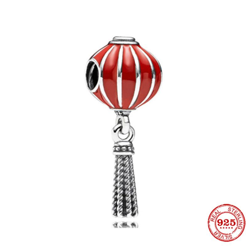 925 Sterlingsilber DIY Schmuck Lippenstift High Heels Liebesherz Hantel Apfel Charm Perle Armband