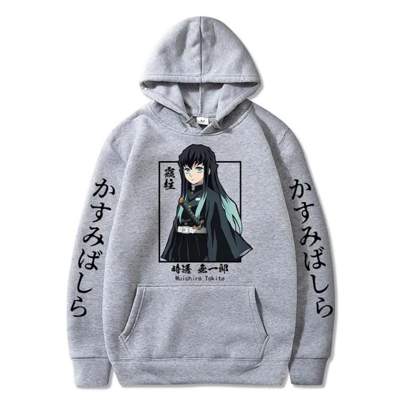 Demon Slayer Muichiro Tokito Graphic Hoodie Pullover Harajuku Streetwear Hoodies Sweatshirt Fleece Sport Jogging Top