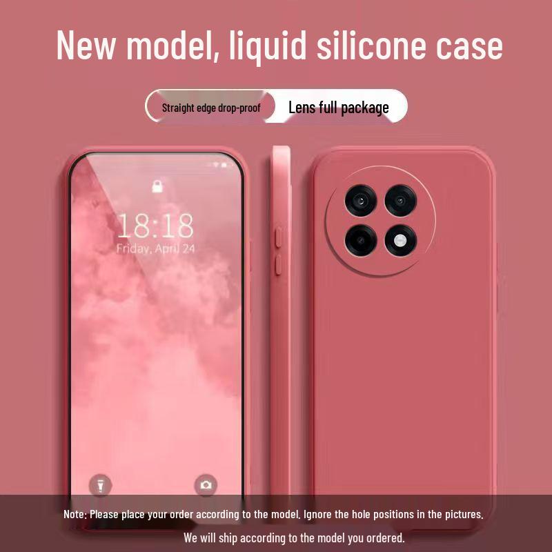 OnePlus Ace 5 Liquid Silicone Protective Case: Full Coverage, Anti-Drop, Solid Color, Skin-Friendly.