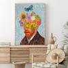 Van Gogh Figure Painting Self Portrait Abstract Canvas Painting Butterfly Flower Poster Prints Blue Wall Art Picture Room Decor