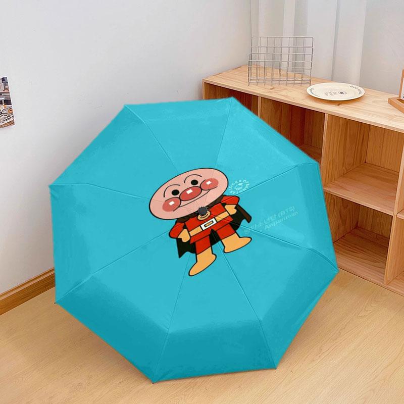 Kawaii Anpanman Cartoon Umbrella Portable Lightweight Travel Umbrella Anti-UV Sunshade Umbrella for Boys Girls
