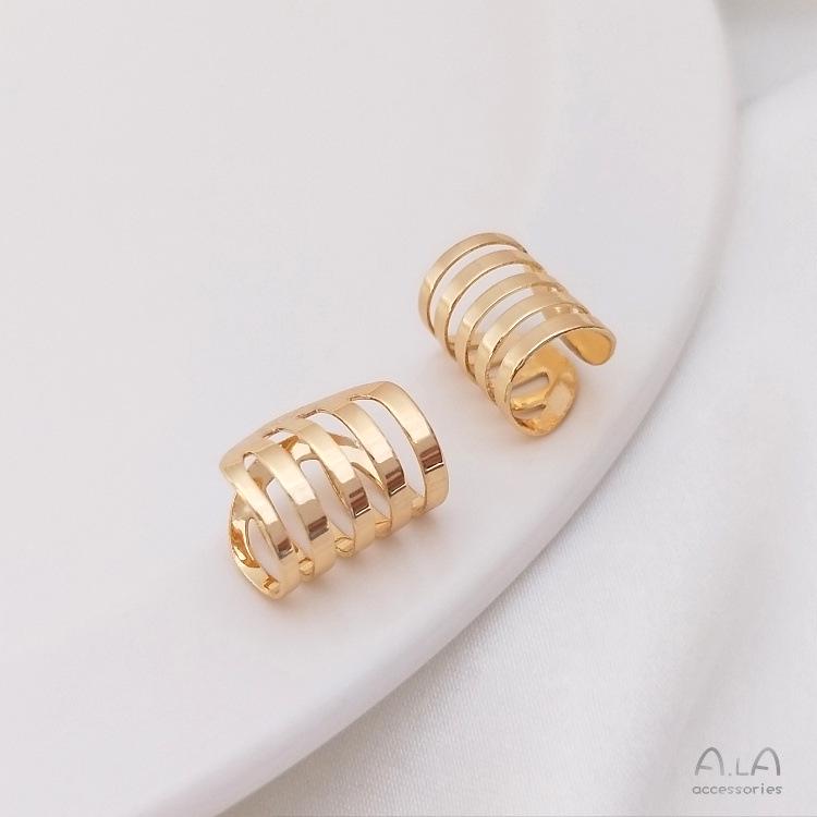 14K Gold-Filled Color-Preserving C-Shaped Ear Clip No Piercing Cuff Earrings - Handcrafted Jewelry Accessories