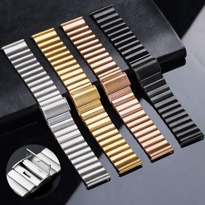 20mm 22mm Stainless Steel Watchband Quick Release Metal Watch Strap Black Silver Rose Gold Replacement Bracelet for Men Woman