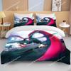 Neues Japan Tokyo Ghoul Bettwäscheset Kaneki Ken Anime Bettwäscheset Schwarz Weiß Bettbezugset Junge Heimtextil 3D Steppdecke Bettwäsche