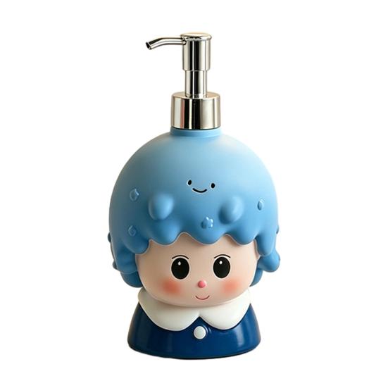 380ML Cartoon Girl Soap Dispenser Refillable Liquid Hand Soap Shower