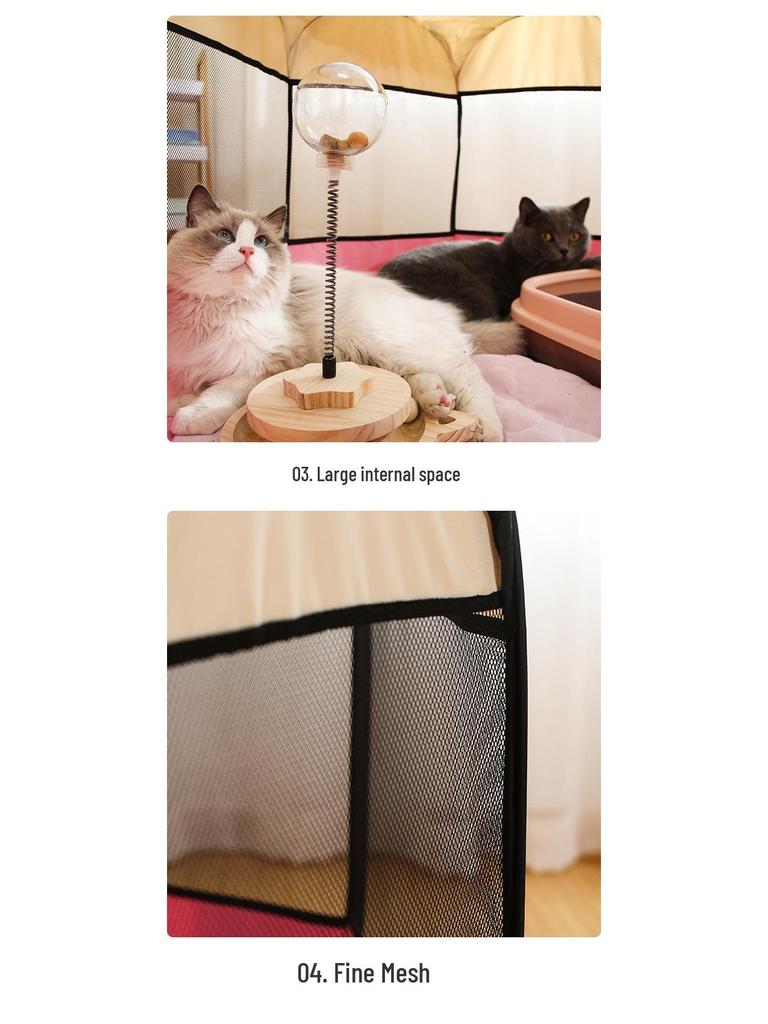 Tragbares achteckiges Haustierzelt: Faltbarer Katzen- und Hundekäfig aus Oxford-Stoff
