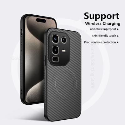 Kryt z měkkého uhlíkového vlákna pro telefon Infinix Note 50S 50X 40 50 Pro Plus 5G Bezdrátová nabíječka Magnetický Magsafing kryt pro INFINIX Hot 50 40Pro Plus