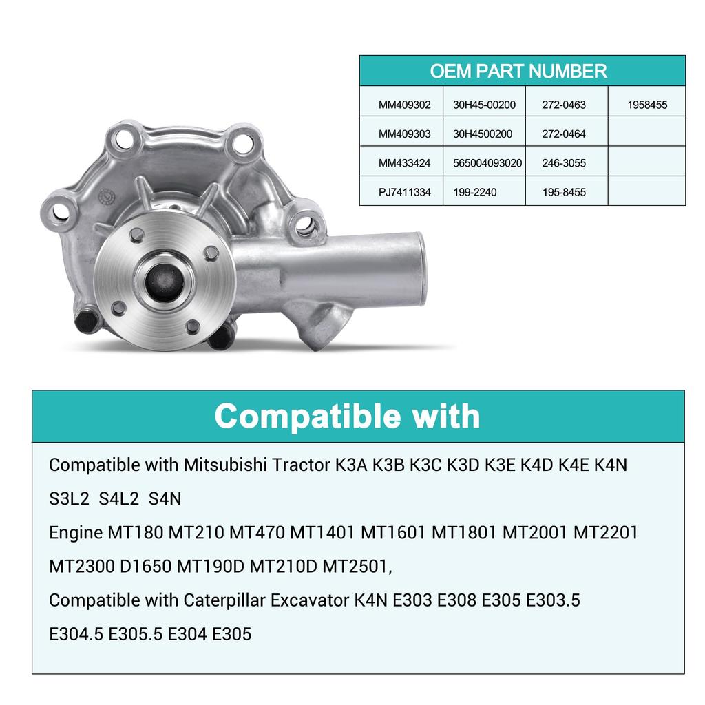 AULINK Pump (C&U Bearing) MM409302 MM433424 for Mitsubishi K4N K3B K3D K3E K4E