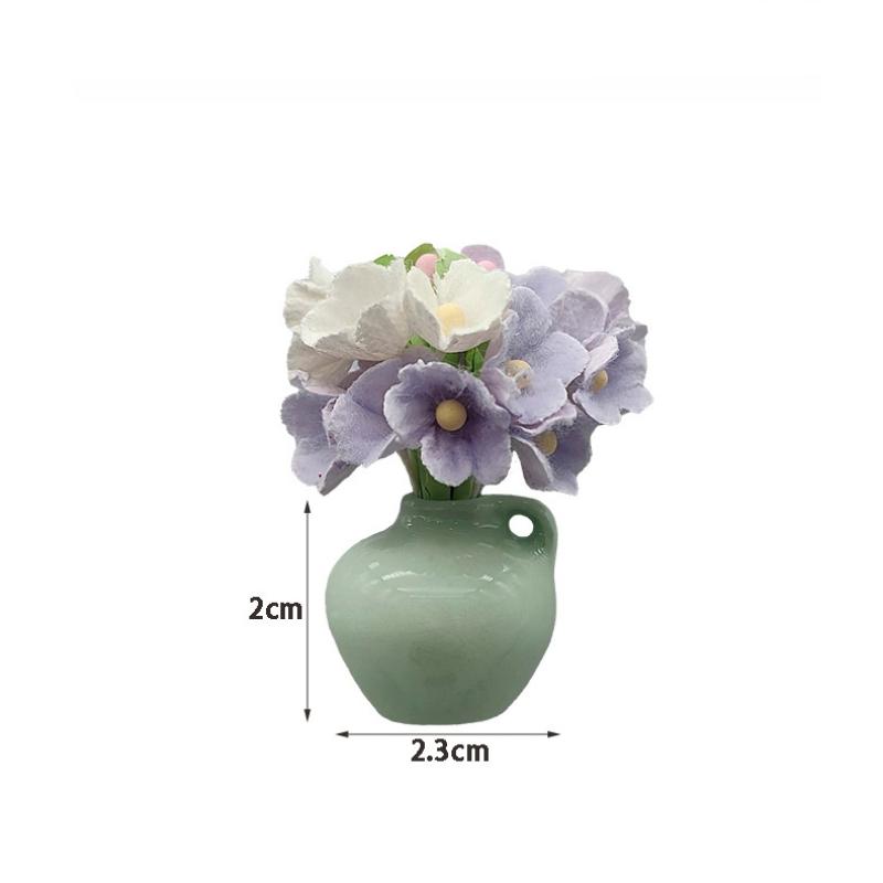 1 Stück Kreative 3D Stereo Heimdekoration Magnet Ins Style Puppenhaus Miniatur Keramik Kleine Vase Modell Kühlschrankaufkleber