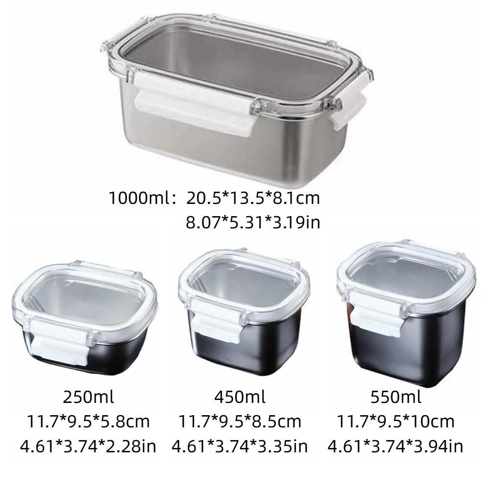 304 Stainless Steel Food Preservation Box Simple Crisper Box Food Storage Containers Mousse Cake