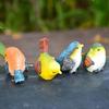 Resin Bird, 4 Pieces Garden Bird Figurines, Resin Birds Animals Figurine, Garden Yard Lawn Decoratio