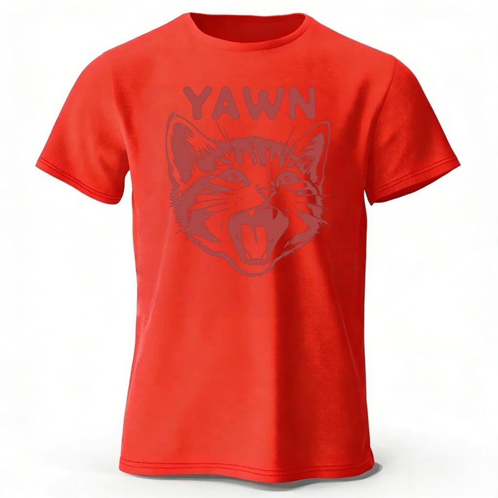 New Trendy Lazy Cat Cotton Short Sleeved Men Daily Sports Fitness Running Top Soft and Breathable Oversized Loose Casual Tshirt