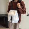 New Faux Fox Fur Backpack 2025 Womens Drawstring Flap with Magnetic Closure Large Capacity School Bookbag Casual Use